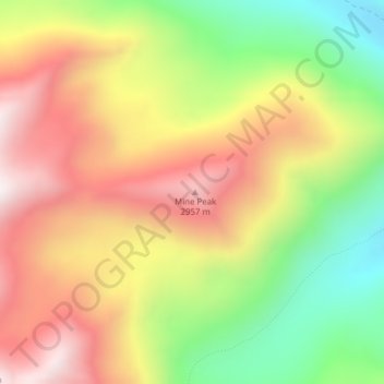 Carte topographique Branham Peaks, altitude, relief