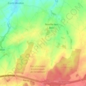 Carte topographique Sart-d'Avril, altitude, relief