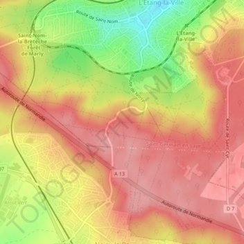 Carte topographique Étoile Bizarre, altitude, relief