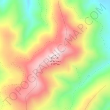 Carte topographique Florida Mountain, altitude, relief
