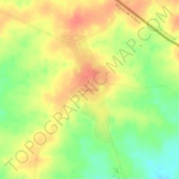 Carte topographique Nadoba, altitude, relief