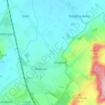 Carte topographique Ford End, altitude, relief