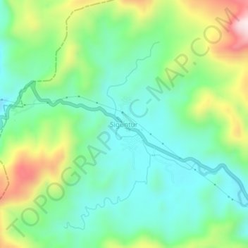 Carte topographique Siguntur, altitude, relief
