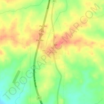 Carte topographique Pacobo, altitude, relief
