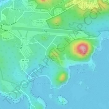 Carte topographique Morro Boa Vista, altitude, relief