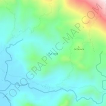 Carte topographique Rajang, altitude, relief