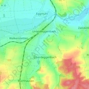 Carte topographique Zeissethof, altitude, relief