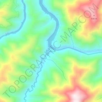 Carte topographique Paksa, altitude, relief