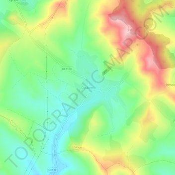 Carte topographique Cipăieni, altitude, relief