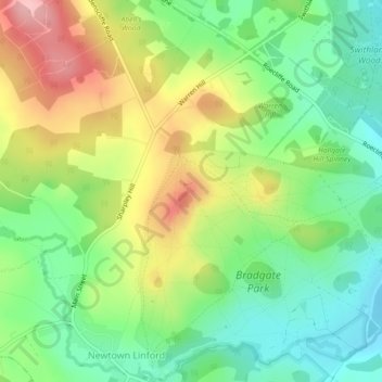 Carte topographique Old John, altitude, relief