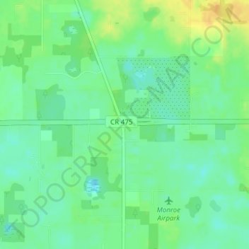 Carte topographique Monroes Corner, altitude, relief