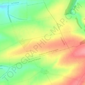 Carte topographique Sans Soucis, altitude, relief
