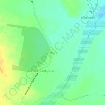 Carte topographique Nitturu, altitude, relief