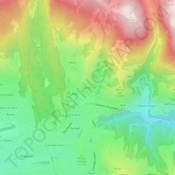 Carte topographique Costa, altitude, relief