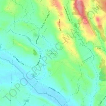 Carte topographique Les Crozes, altitude, relief