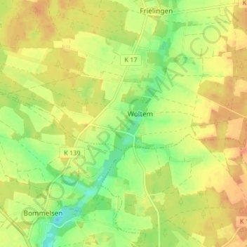 Carte topographique Bostel, altitude, relief
