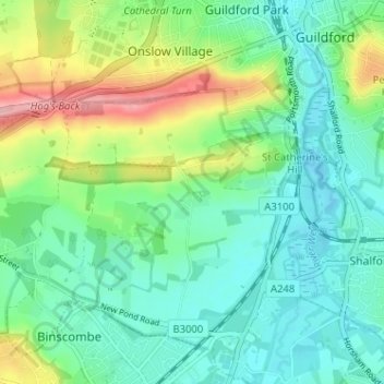 Carte topographique Littleton, altitude, relief
