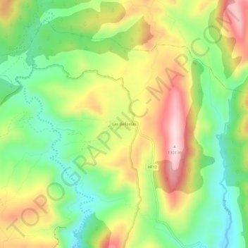 Carte topographique Las Bellostas, altitude, relief