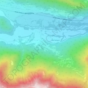 Carte topographique Festiona, altitude, relief