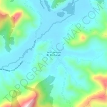 Carte topographique Santo Antônio do Rio Grande, altitude, relief