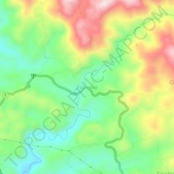 Carte topographique Cijengkol, altitude, relief