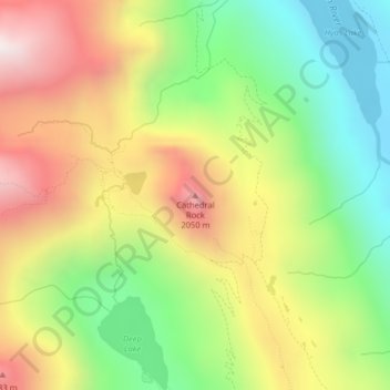 Carte topographique Cathedral Rock, altitude, relief