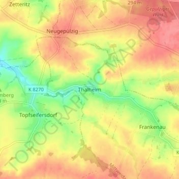 Carte topographique Thalheim, altitude, relief