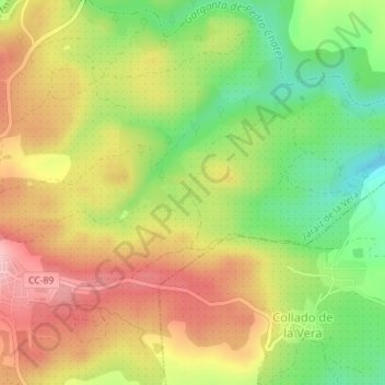 Carte topographique Los Leales, altitude, relief