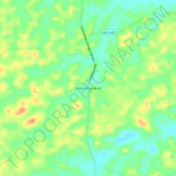 Carte topographique Unión Porvenir, altitude, relief