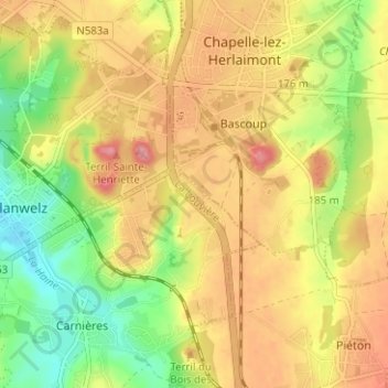 Carte topographique Sept Maisons, altitude, relief