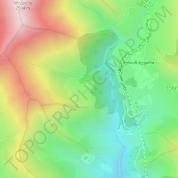 Carte topographique ქოროღო, altitude, relief