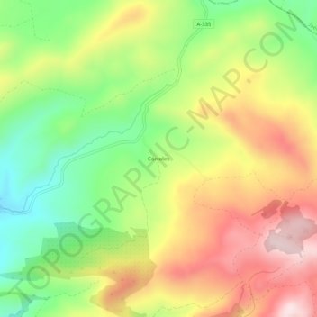 Carte topographique Córcoles, altitude, relief