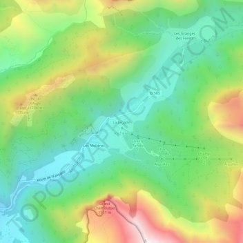 Carte topographique La Jarjatte, altitude, relief