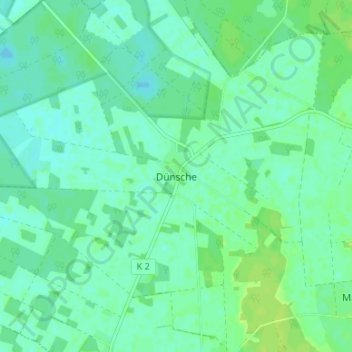 Carte topographique Dünsche, altitude, relief