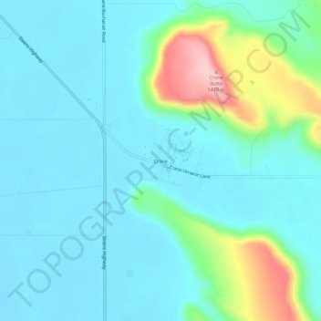 Carte topographique Crane, altitude, relief