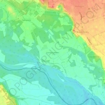 Carte topographique Cascina Gallarata, altitude, relief