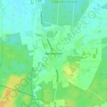Carte topographique Markhausen, altitude, relief