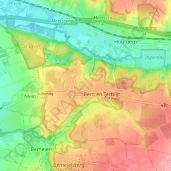 Carte topographique Berg, altitude, relief