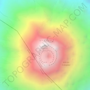 Carte topographique Cotopaxi, altitude, relief