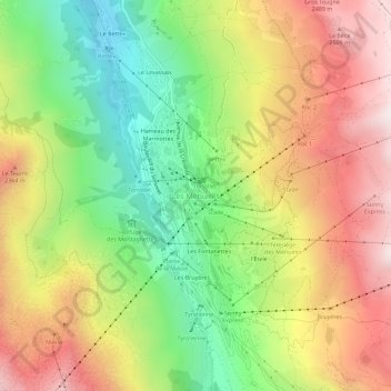 Carte topographique Les Ménuires, altitude, relief