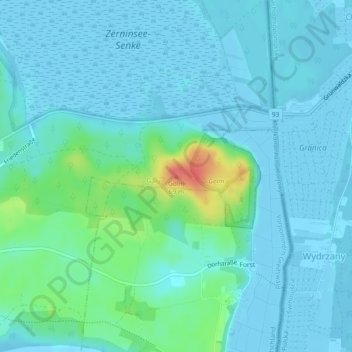 Carte topographique Golm, altitude, relief