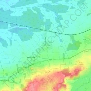 Carte topographique Mödishofen, altitude, relief