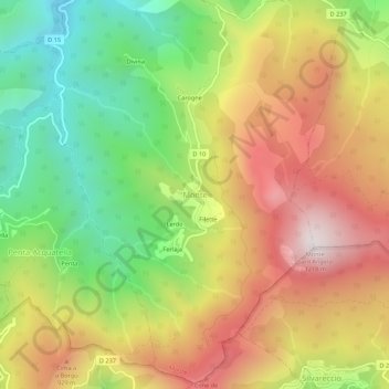 Carte topographique Monte, altitude, relief