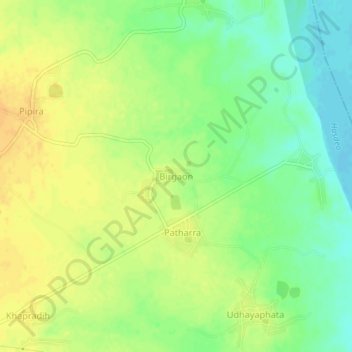 Carte topographique Birgaon, altitude, relief