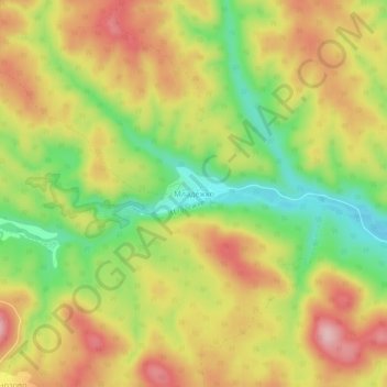 Carte topographique Mladejko, altitude, relief