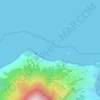 Carte topographique Leeward Islands, altitude, relief