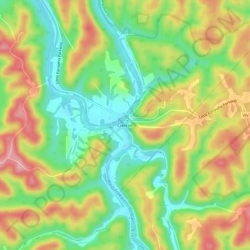 Carte topographique Creston, altitude, relief