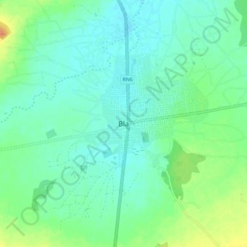 Carte topographique Bla, altitude, relief