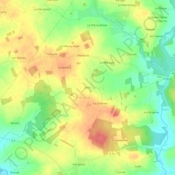 Carte topographique Linho, altitude, relief