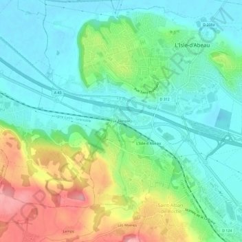 Carte topographique Le Temple, altitude, relief